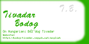 tivadar bodog business card